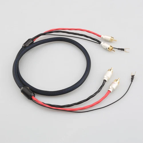 4-adriges abgeschirmtes Hi-Fi-Audiokabel 2 Cinch 2 Cinch-Phono-Tonarmkabel - Bild 8 von 9