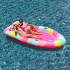 Beautiful Multi-Color 2-Person Inflatable Pool Float for 14 Yrs by Packed Party