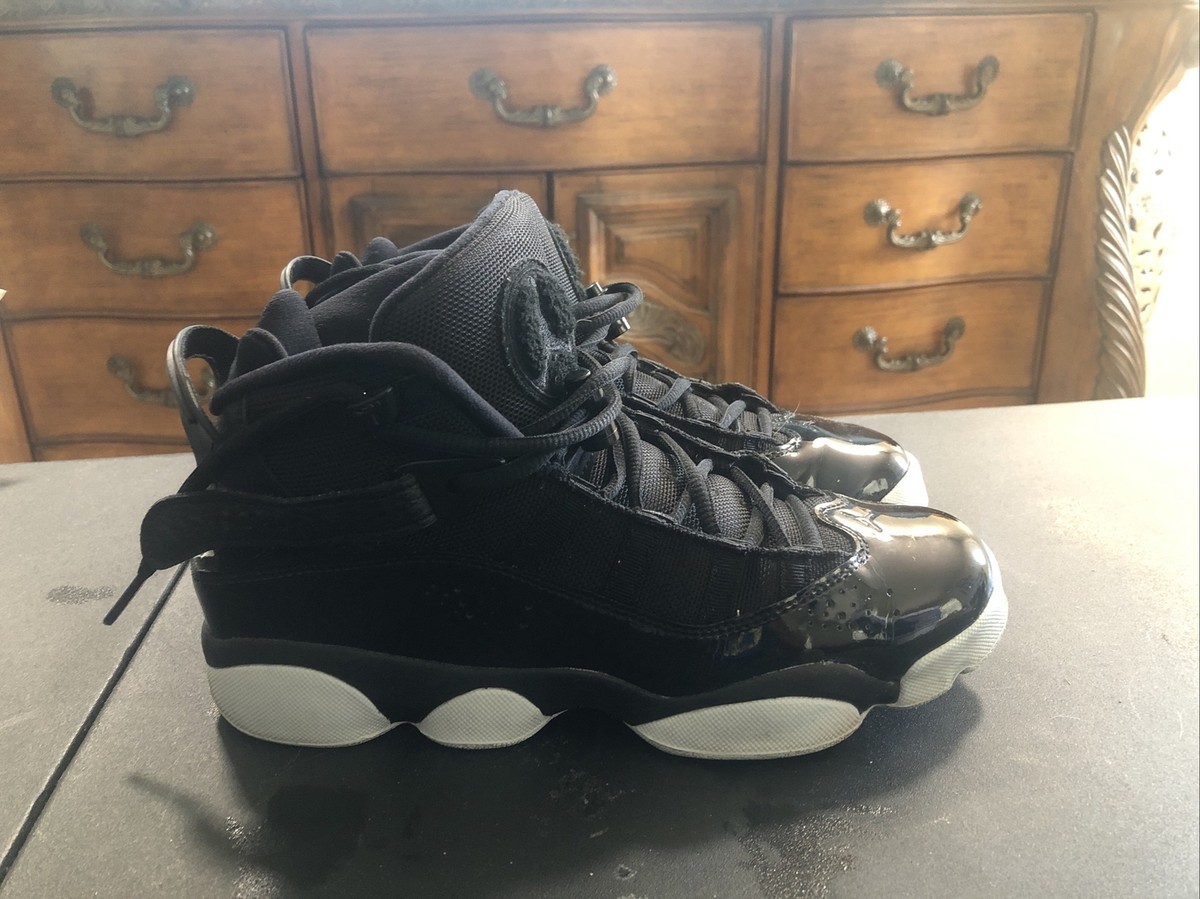 Jordan 6 Rings GS Black White Basketball Sneakers 323419-011 BOYS 7 YOUTH Big Kid main image 2
