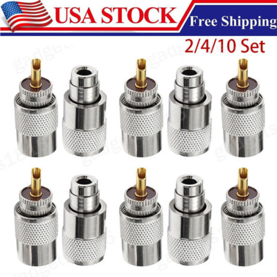 2-10 Set UHF PL259 Male Solder RF Connector for RG8/RG8U/RG58/RG213/RG142/LMR400