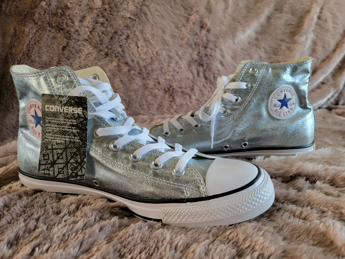 fortryde Do Arbejdsløs NEW! Converse All Star Sneakers Metallic Blue/silver HighTop Tennis Shoes |  eBay