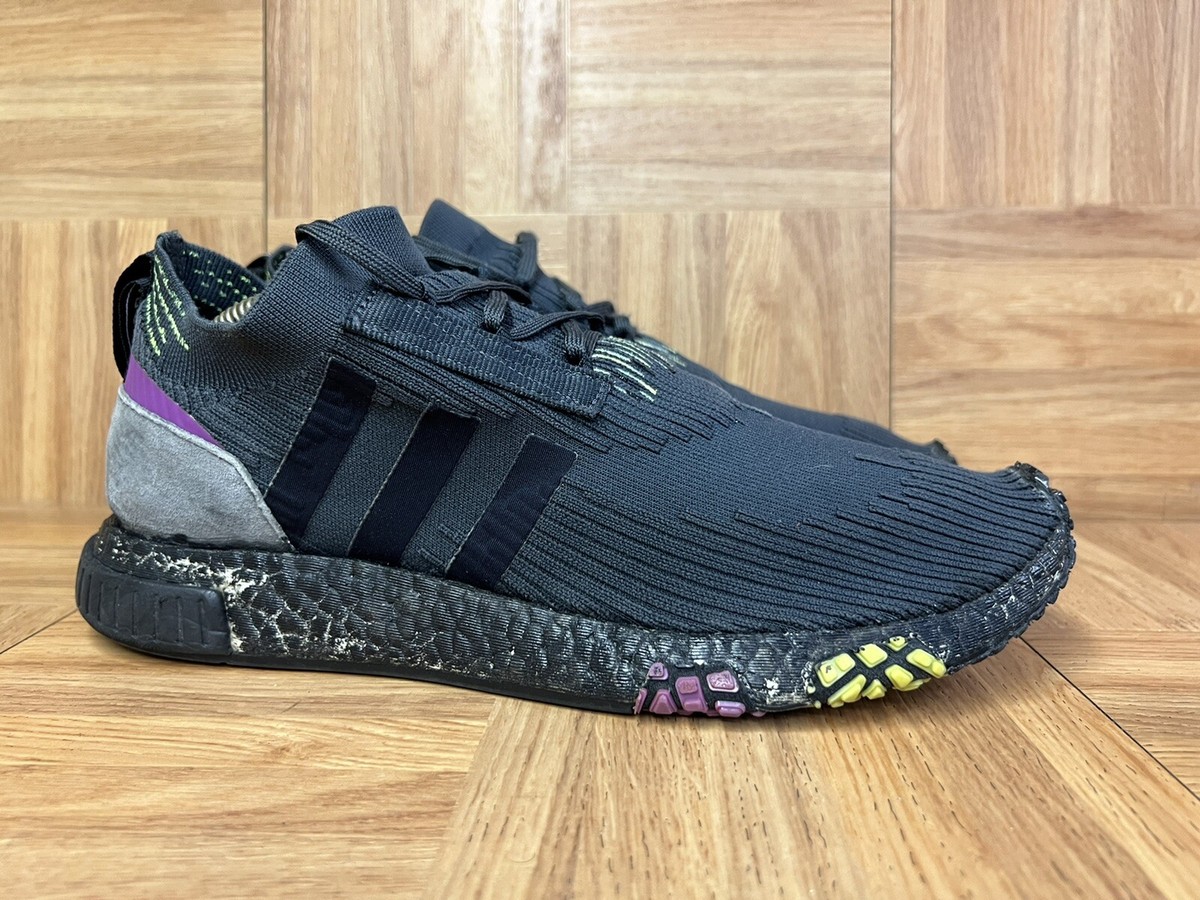 Size 11 Adidas NMD_Racer PK Carbon Solar Black Purple Mens Sneaker Shoes B37640‎ adidas NMD_Racer Core Black for Sale | Authenticity  main image 3