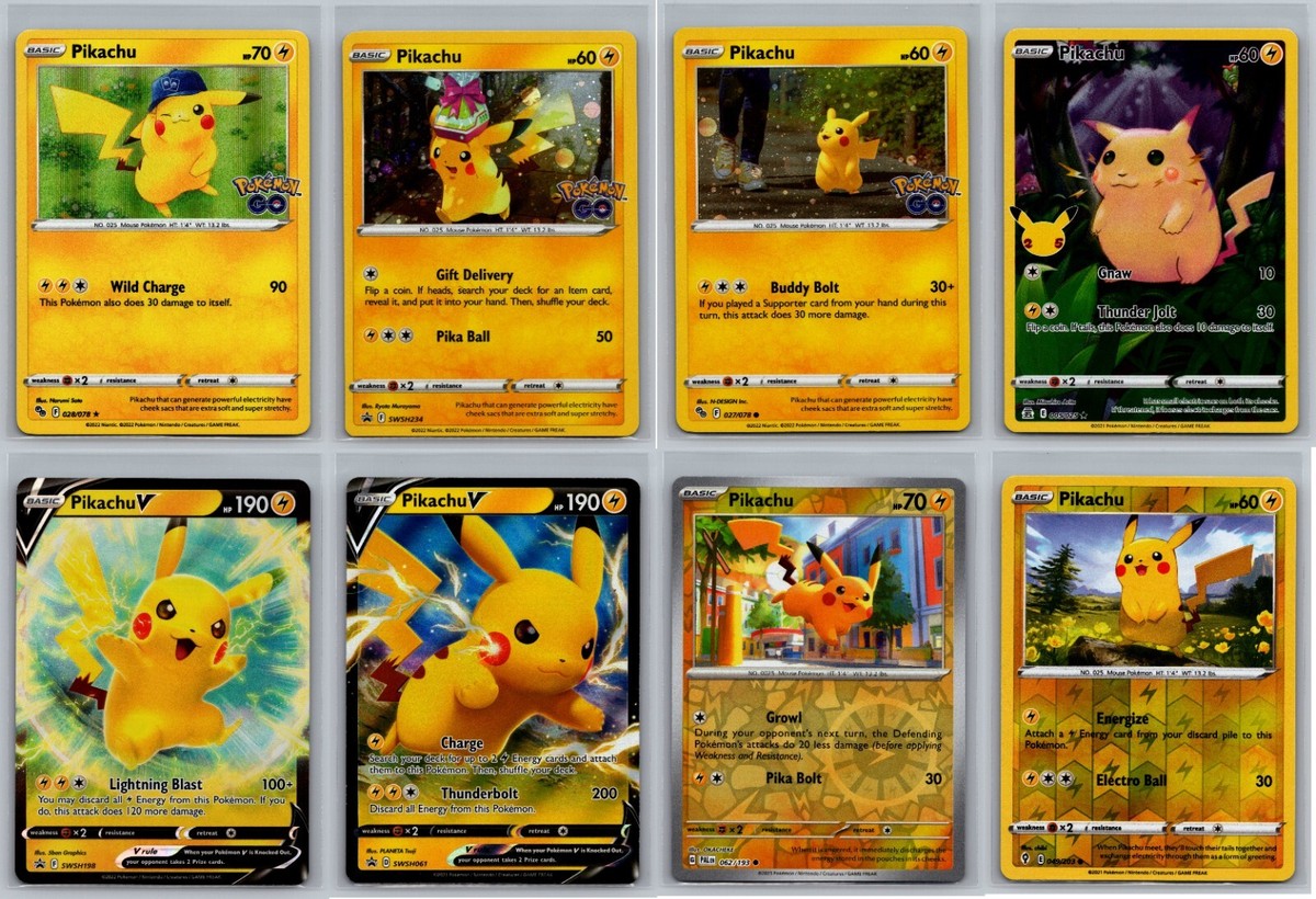 Pikachu Pokemon TCG 8 Card Collection Holo Rare V PROMO CCG 028 027 005 062 049 | eBay Pikachu Pokemon TCG 8 Card Collection Holo Rare V PROMO CCG 028 027 005 062 049 | eBay