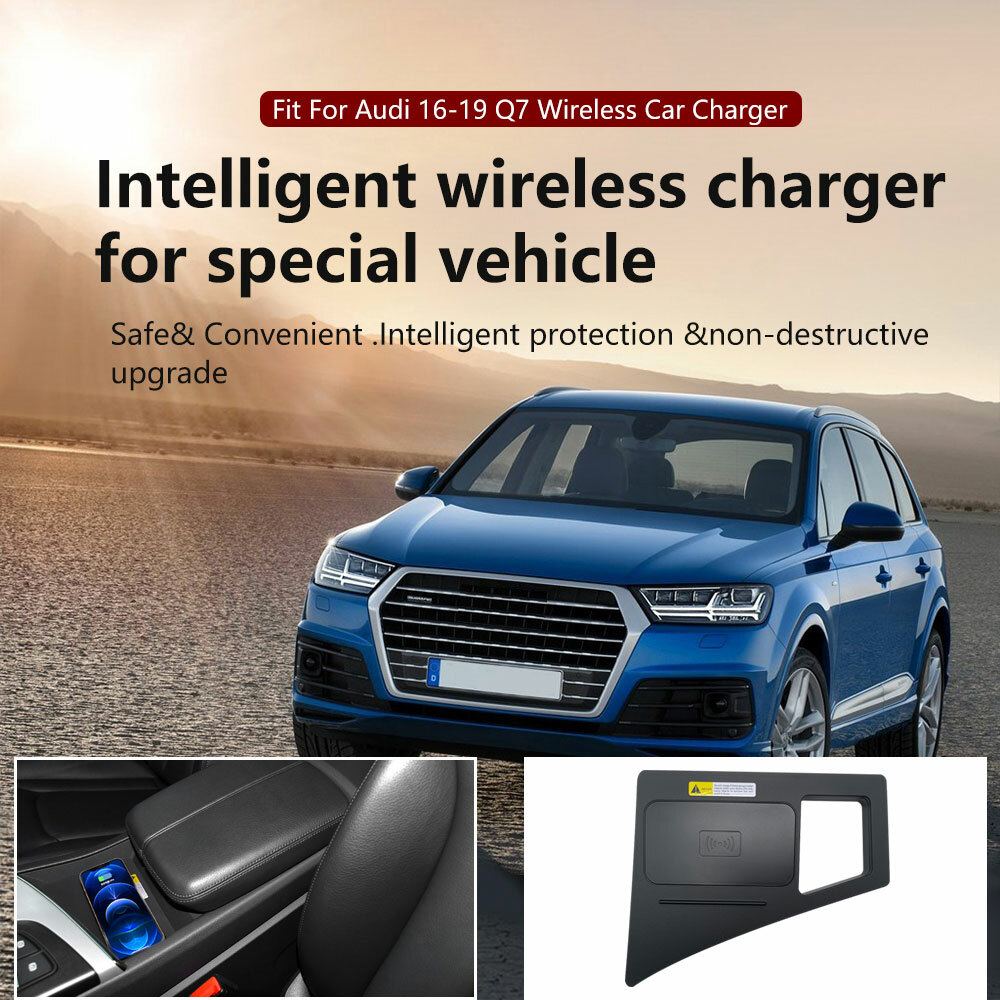 QI Wireless Charger Fit For Audi Q7 2016-2019 Car Phone Charger Charging Pad