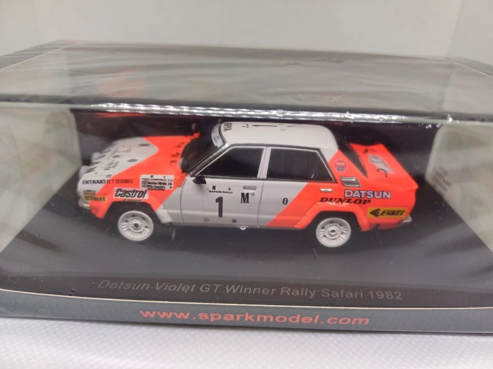SPARK S7770 1/43 DATSUN VIOLET GT MEHTA - DOUGHTY WINNER SAFARI RALLY 1982 - Immagine 2 di 3