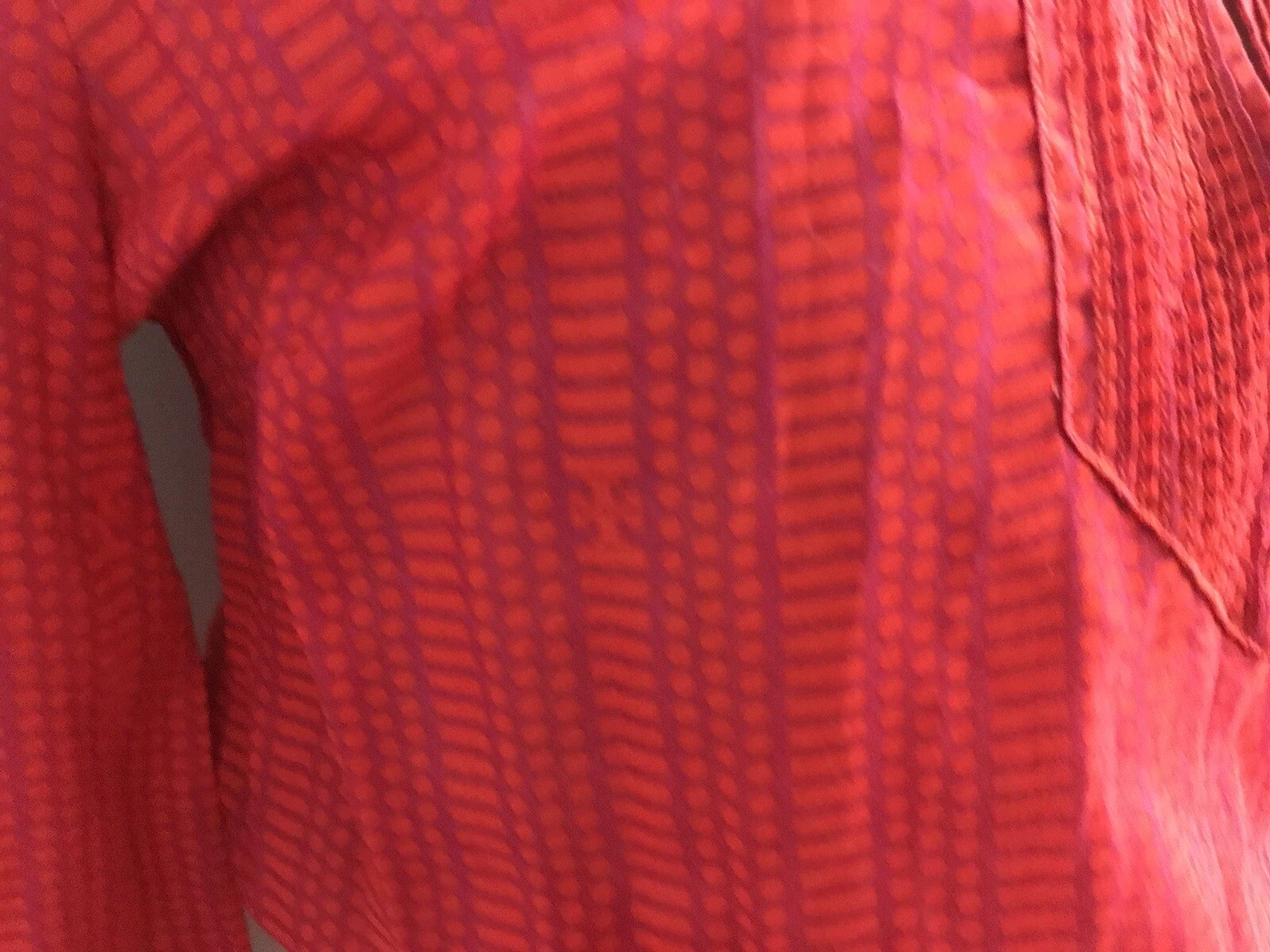 Abito tunica spiaggia copricostume cotone donna TORY BURCH TG 8 nuoto ROSSO VIOLA cravatta