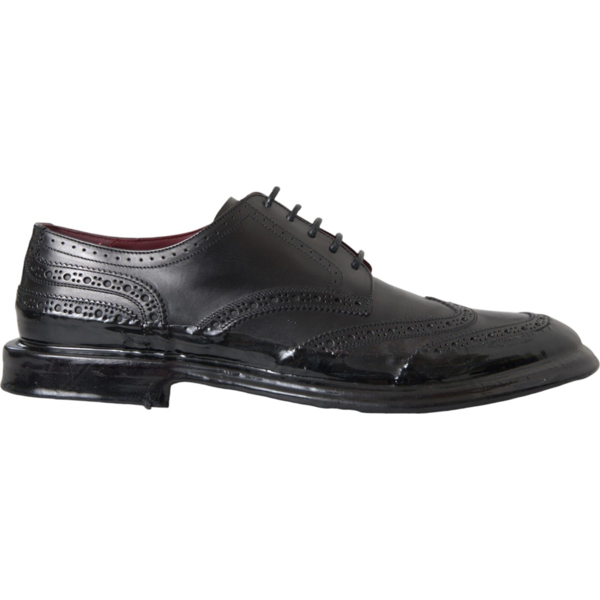 Dolce and Gabbana Black Brogue Leather Milano Oxfords, Size 10 Dolce & Gabbana Black Patent Lace Ups Size 36 EU main image 3