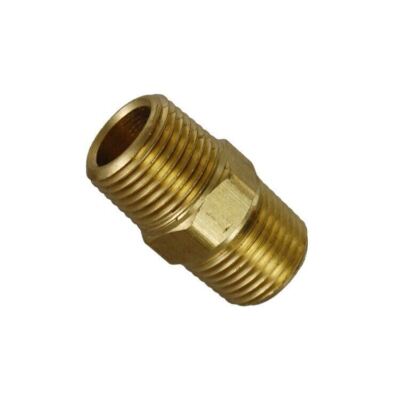 1/2'' NPTF male x 1/2'' NPTF Male Pipe Thread Hex Nipple Brass Fitting | 33325-08-