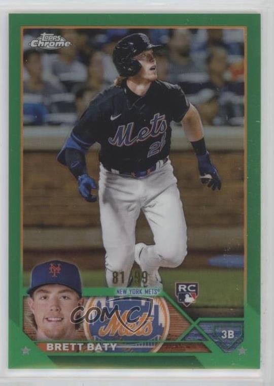 2023 Topps Chrome Green Refractor 81/99 Brett Baty #204 0n9y