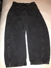 Free People Mid Rise Barrel Jeans 26 Black