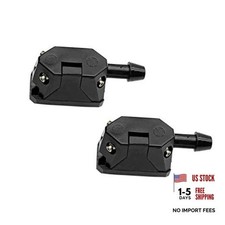 2 PCS Front Windshield Washer Nozzle Kit Sprayer Spurter Straight 4 Black