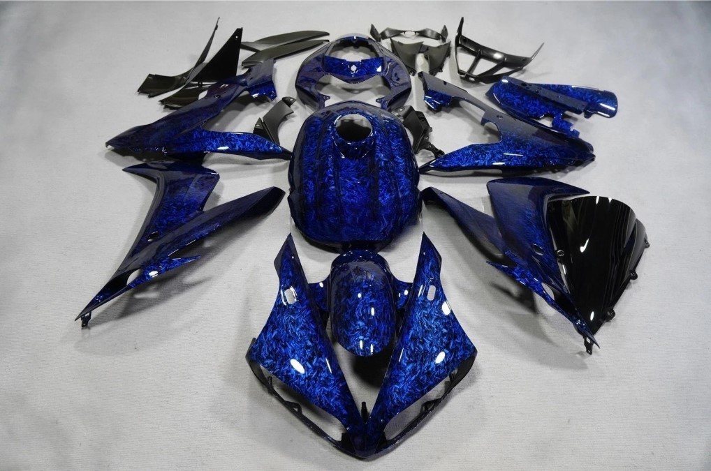 CA Stock Blue Forged Carbon Fiber Fairing for Yamaha 2006 2007 YZF R6 Tank Cover
