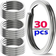 10/30PCS Stainless Steel Split Key Rings 25–35mm for Keychain DIY