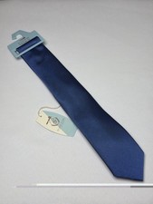 Class Club Blue Textured Necktie Solid Diagonal Weave Mens Tie NWT 100 Silk