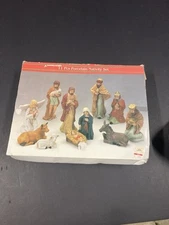 Vintage Artmark 1996 Porcelain 11 Pcs Christmas Nativity Figurine Set In Box