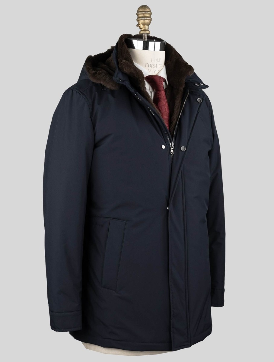 NEW BARBA NAPOLI BLUE PL PU LAPIN FUR COAT US 42 - EU 52 US160 | eBay