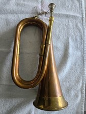 Bugle Military Vintage Cavalry Horn War Era Copper and Brass Mouthpiece  Chain