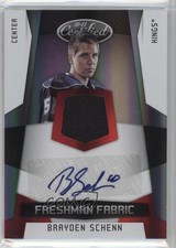 2010-11 Certified Freshman Fabric Mirror Red 87/100 Brayden Schenn #198 Auto 1x1