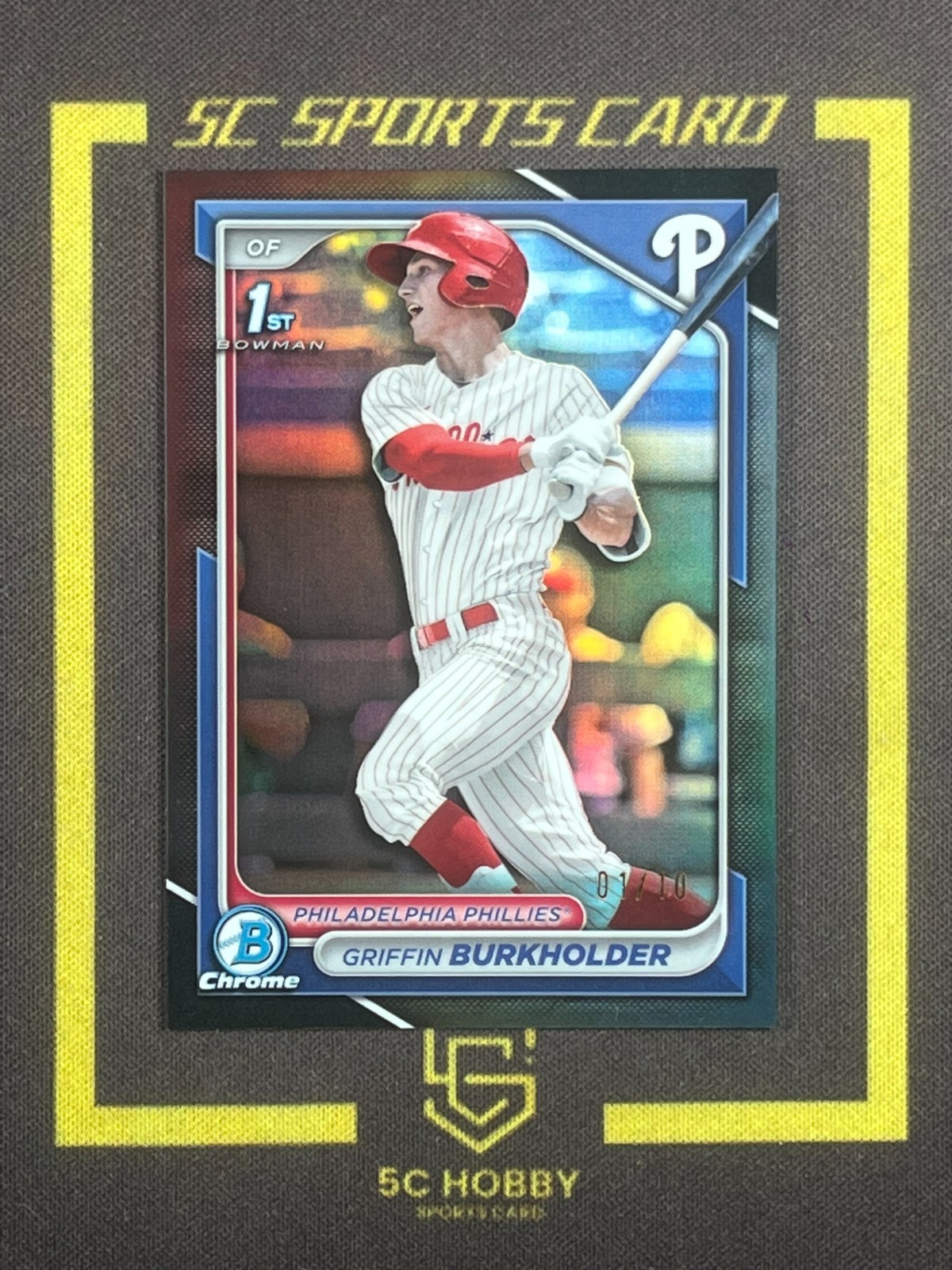2024 Bowman Chrome 1ST Prospect Black Refractor/10 Griffin Burkholder FCMA