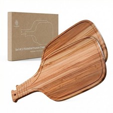 Set of 2 Pickleball Paddle Charcuterie & Cheese Boards – Acacia Wood Cutting ...