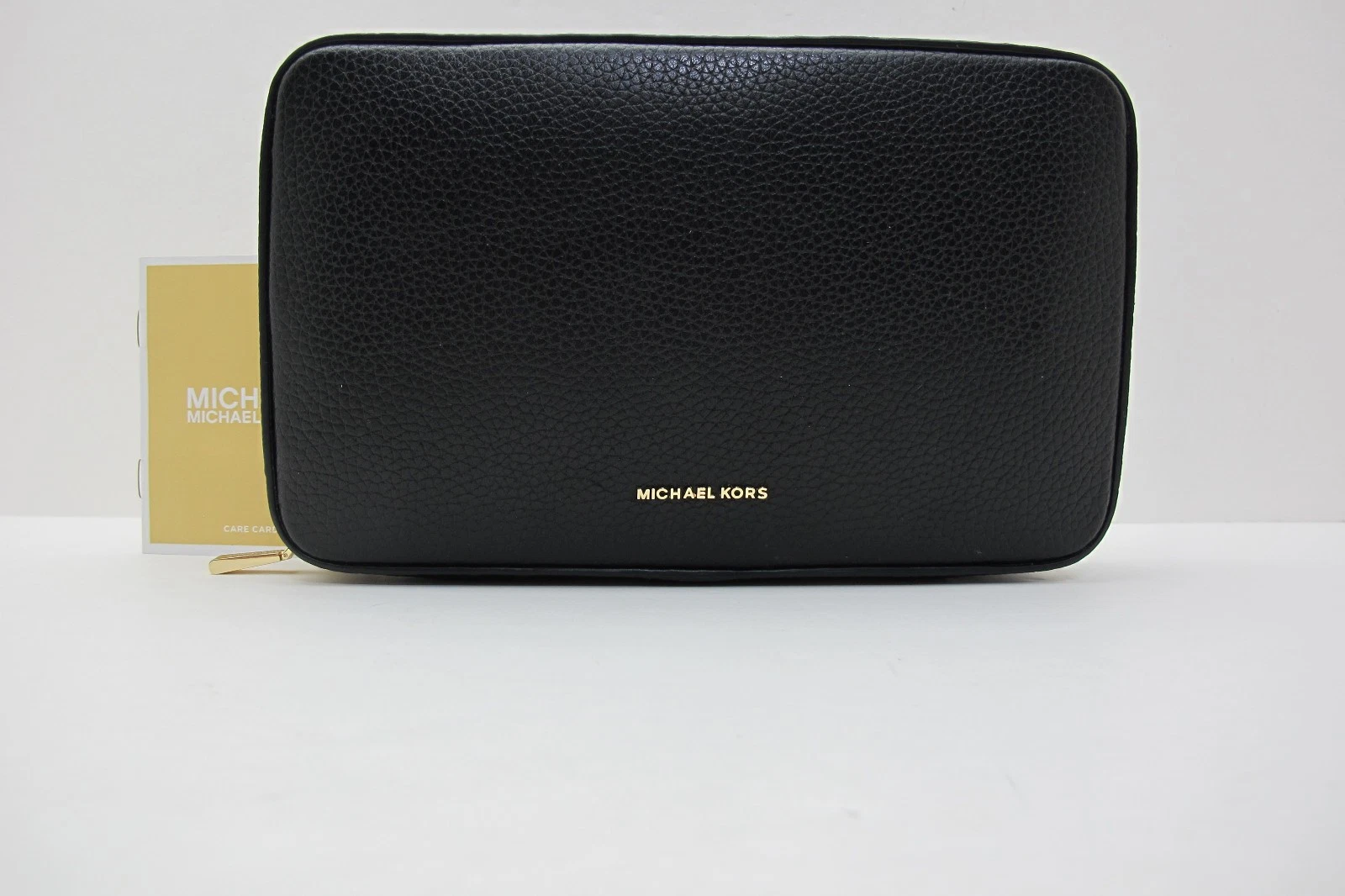 NEW MICHAEL KORS TRAVEL ACCESSORIES MultiUses Organizer Pouch Case Leather Black