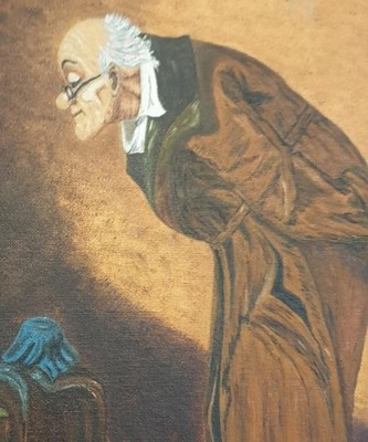 SPITZWEG Kopie  Originalgetreu gemalt  ''Der Alchimist'' Ölbild- 