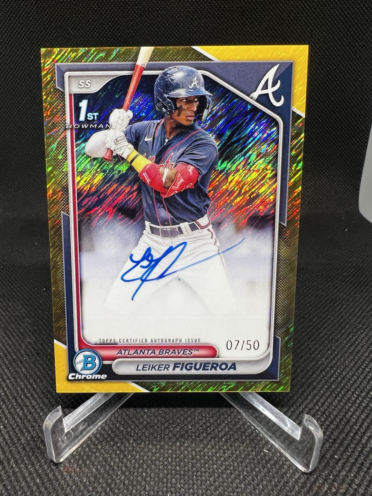 LEIKER FIGUEROA 2024 BOWMAN CHROME 1ST GOLD SHIMMER AUTO /50 Q3573