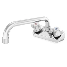 Commercial Kitchen Bar Sink Faucet 4" Center 10" Swing Spout Wall Mount, NSF