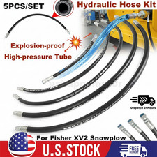 Upgraded Hydrauli Flex Hose Kit For Fisher Xv2 Snowplow Wire Braid Hose Assembly