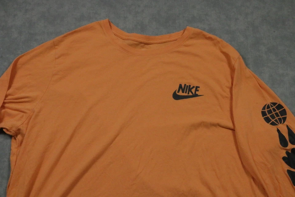 Nike Shirt Mens 4XL Orange Long Sleeve Graphic Nature Just Do It Swoosh Tee - Image 2 of 4