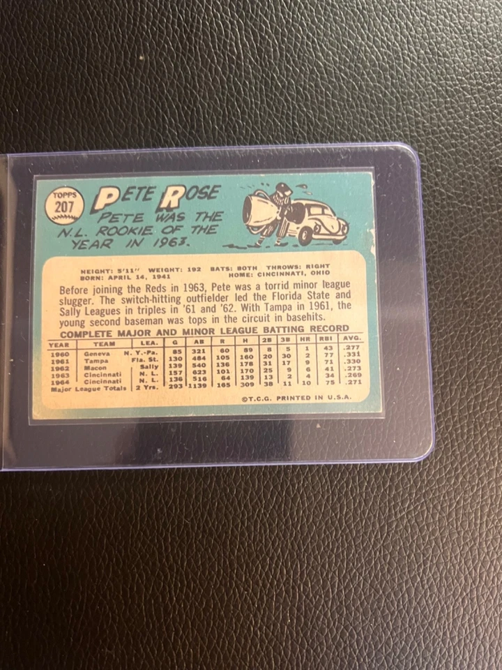 1965 Topps Pete Rose No207 VG/EX Cincinnati Reds качество MDL - Изображение 4 из 4