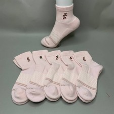 Bombas Women's Quarter Socks 4 Pair Pack Pastel Pink Embroidered Cherry Size S M