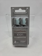 AquaSonic iCon Replacement Brush Heads, White, 2Pack, Normal/Sensitive Teeth