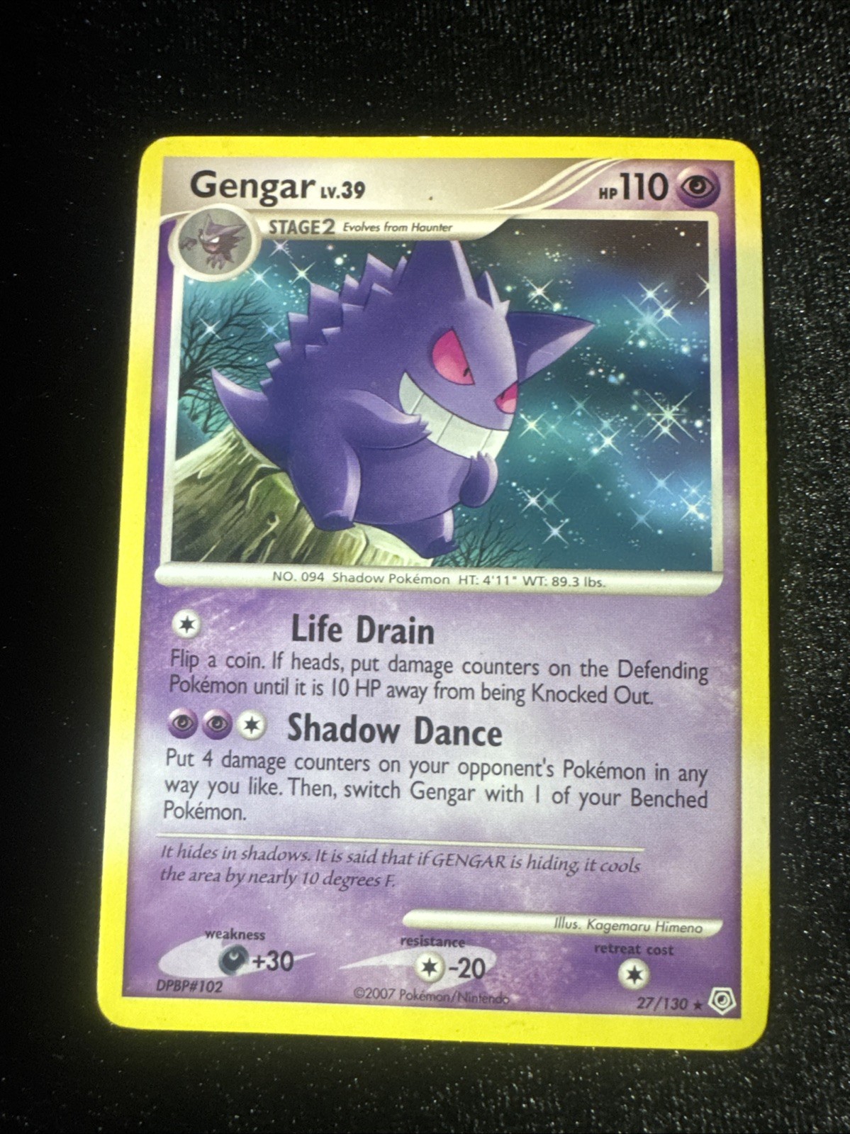 Pokemon Gengar TCG Card 27/130 Diamond and Pearl Regular LP