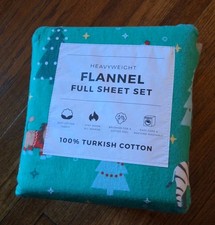 NWT Safari Animal Christmas Heavy 100 Turkish Cotton Full Flannel 4Pc Sheet Set