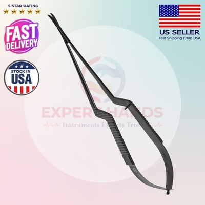 Kamiyama Style Micro Scissors 18cm For Neurosurgery Bayonet Handle Black