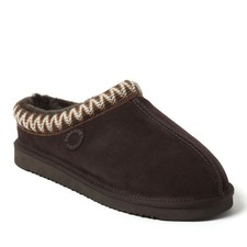 Fireside by Dearfoams Men's Grafton Genuine Shearling Clog Slipper with Embroide