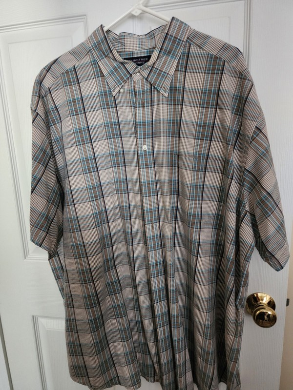 Pre-Owned Roundtree & Yorke Plaid Button Down  Collar  Mens Size 3X