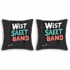 Set of 2 Decorative Throw Pillow Covers 18x18in - Bold ' WIST SAEEB RAND '