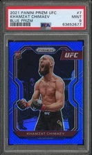 2021 Panini Prizm UFC Khamzat Chimaev #7 Blue Prizm /199 Rookie RC BORZ PSA 9