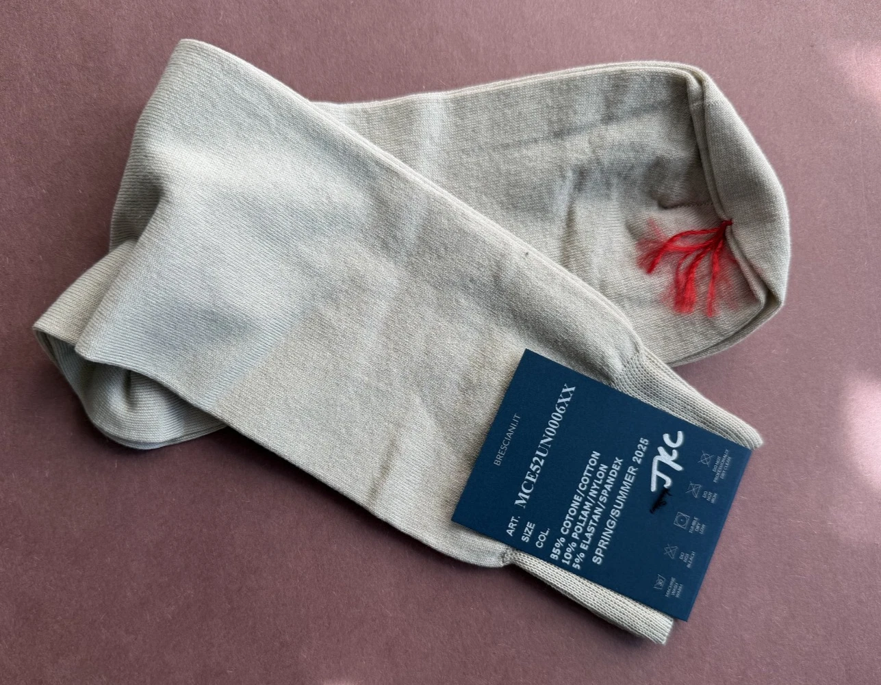 SPRING/SUMMER 2025 Men's Bresciani Socks NWT Cotton Blend Khaki Solid