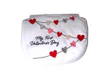 My First Valentines Day, Bib Color White/Red/Silver/Gold - NEW