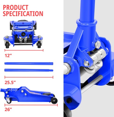 4 Ton 8000 lb Car Van Garage Hydraulic Floor Trolley Jack 4.5-20" Lifting Blue - Picture 5 of 7