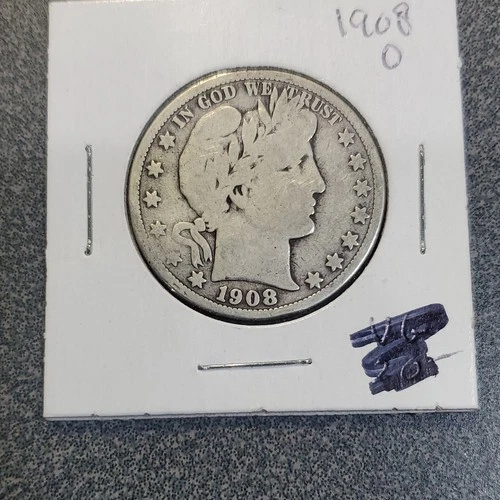 1908 Barber Half Dollar 50C Silver Circulated New Orleans 0.9 Fine Silver  #376