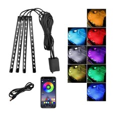Sylvil Car Led Interior Lights, RGB 48 LED Multicolor Auto 48 LED, APP USB