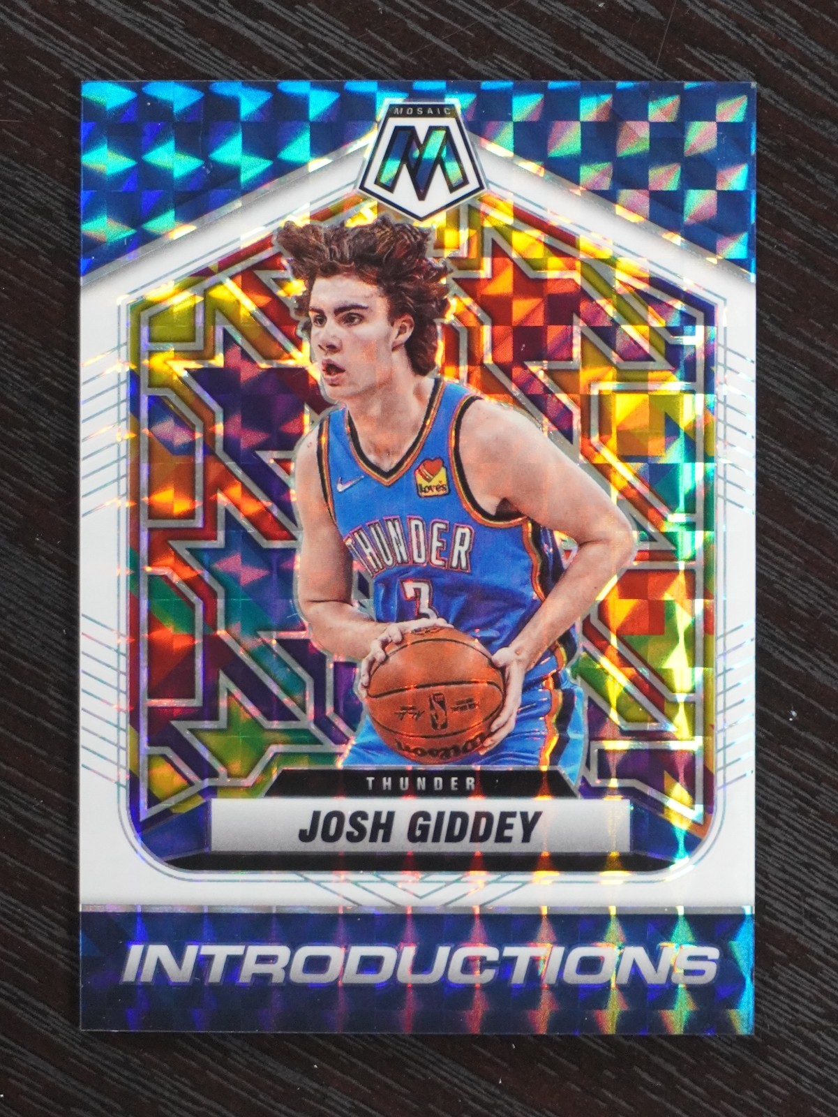 2021 Mosaic Josh Giddey RC Introductions White Mosaic /25 #7 OKC Thunder