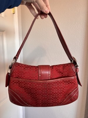 Coach F10925 SMALL Vintage Cherry Red Soho Y2K Signature C Canvas