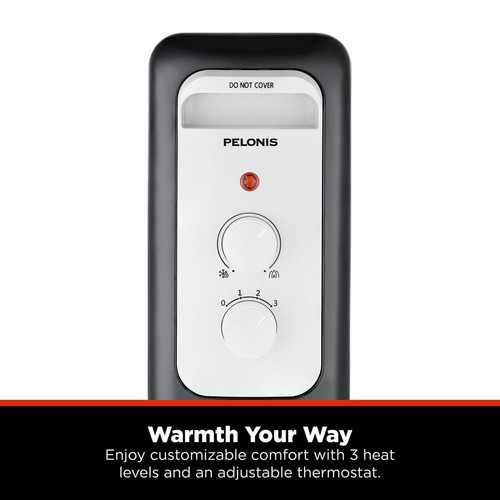 Pelonis 1,500-Watt Oil-Filled Radiant Electric Space Heater with Thermostat - Picture 5 of 14