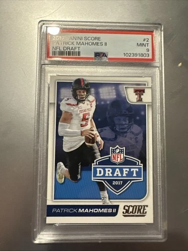 2017 Panini Score Patrick Mahomes II #2 Rookie Texas Tech PSA 9