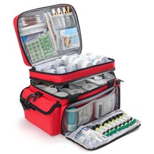 Medicine Organizer with Adjustable Divider Double-Layer First Aid Bag Bag Only 